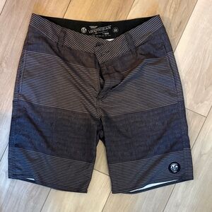 Vans Van Doren Black and Gray Striped Shorts